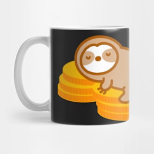 Cute Gold Coin Sloth Mug